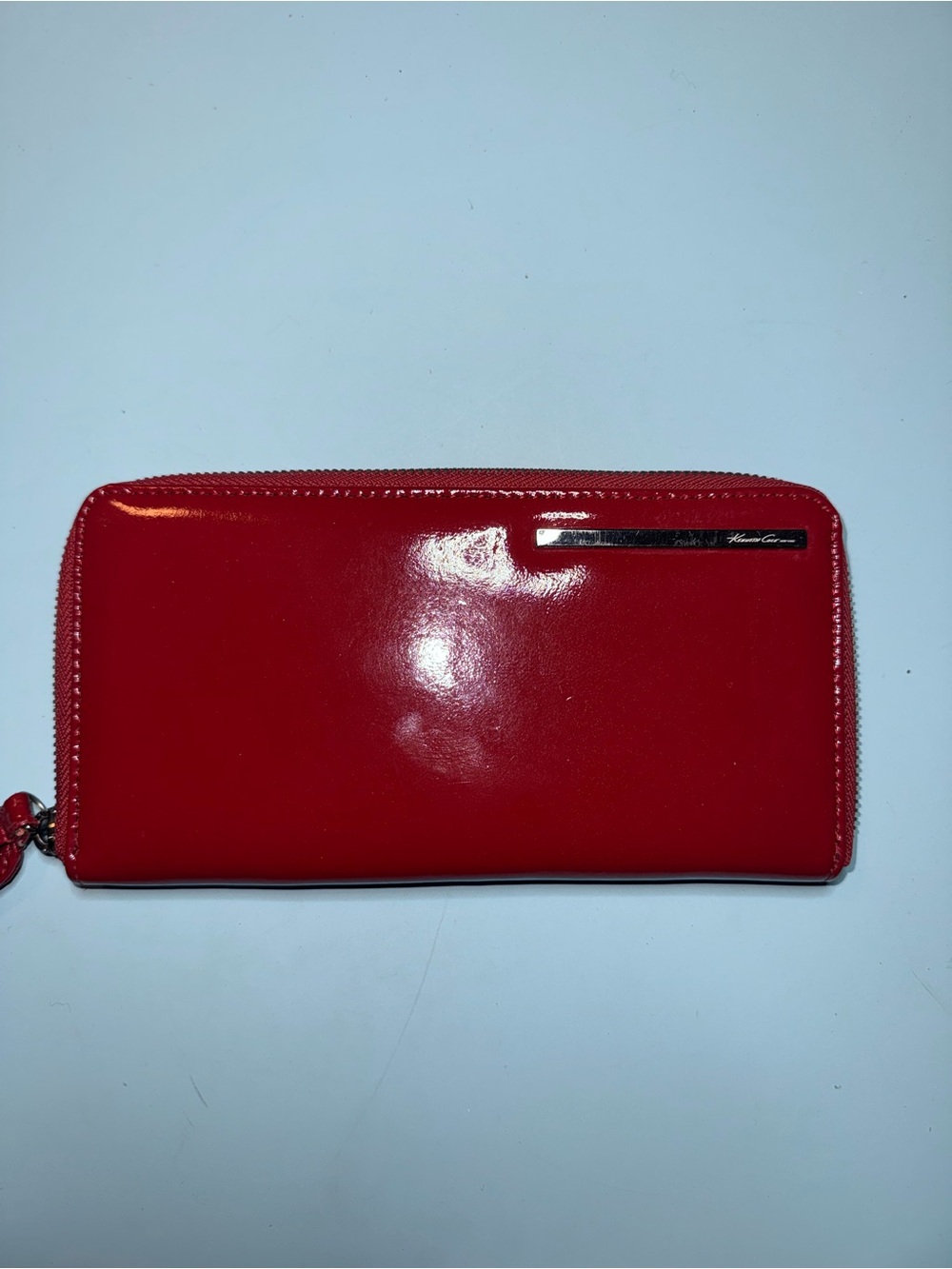 Kenneth Cole Glossy Red Zip Wallet